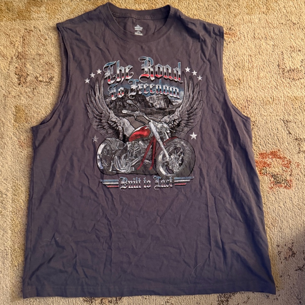 Men's Gray Sleeveless Tee - The Road to Freedom
